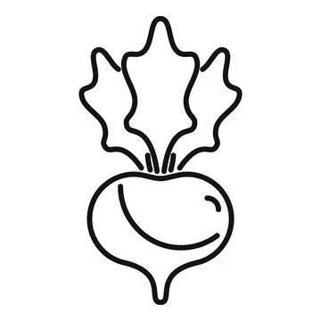 Black beetroot icon showing fresh vegetable growing Stock Illustration