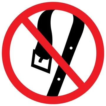 Black belt icon on white background, forbidden sign, vector, violence socia.. Stock Illustration
