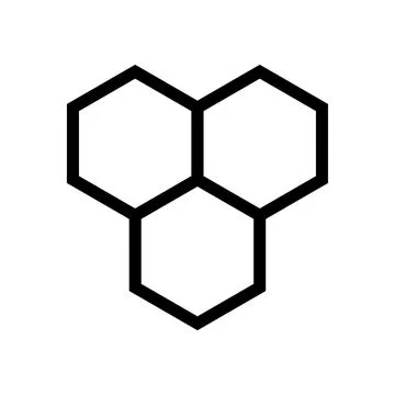 Black benzene ring molecular structure icon isolated on transparent background 库存插图