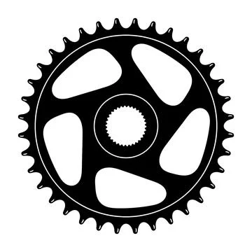 Black Bicycle Chainring Vector Illustration Stock Illustration