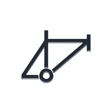 Black Bicycle frame icon isolated on white background.  Vector Stock Illustration