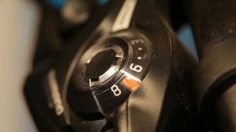 Black Bicycle Gear Switch Up Close 스톡 동영상 91547529