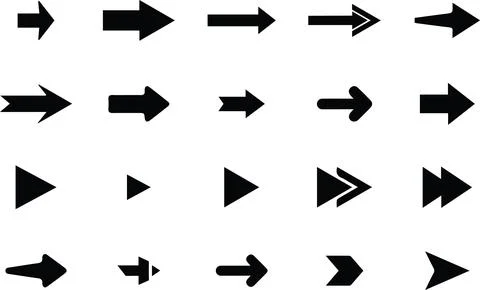 Black Bidirectional Arrow Icon Set Vector Stock Illustration