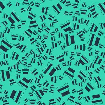 Black Big bed for two or one person icon isolated seamless pattern on green Illustrazione stock