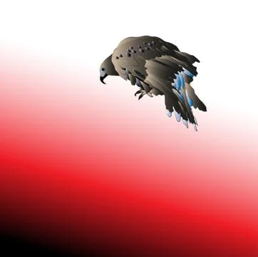 Black big bird predator aggressive hawk Illustrazione stock
