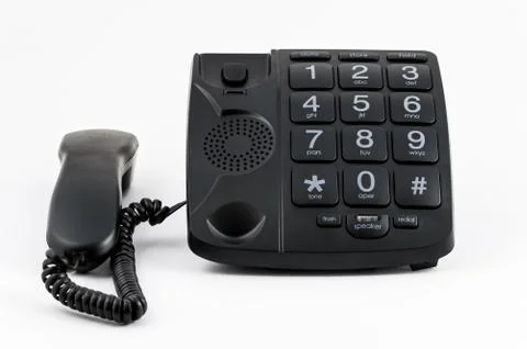 Black Big Button Telephone Stock Photos