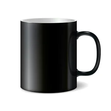 Black big ceramic cup for printing corporate logo Stock Illustration