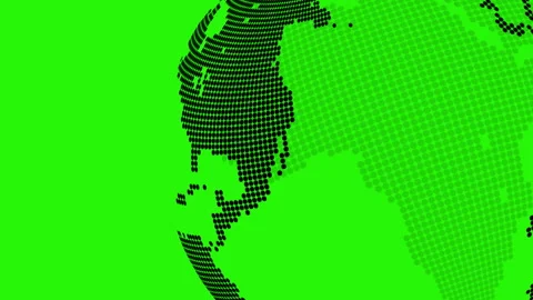 Black big digital planet rotating on green screen, seamless loop, isolated 스톡 동영상 303643027