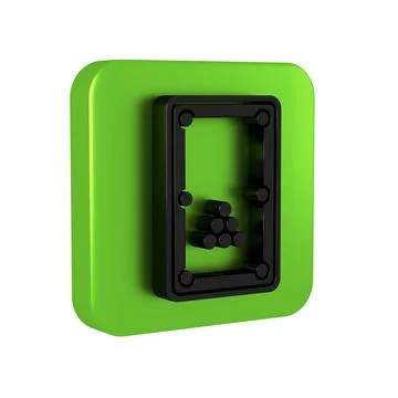 Black Billiard table icon isolated on transparent background. Pool table. G.. Illustrazione stock