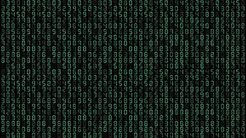 Black binary code background, digital binary data on computer, number Stock Footage 274626917