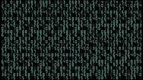 Black binary code background, digital binary data on computer, number Stock Illustration