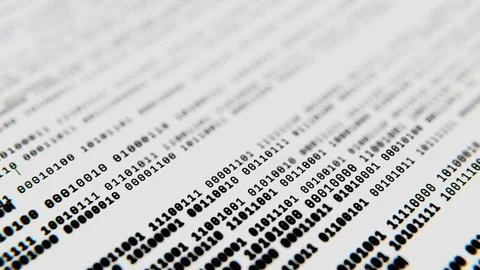 Black binary code on a white background for IT and computing Stock Illustration