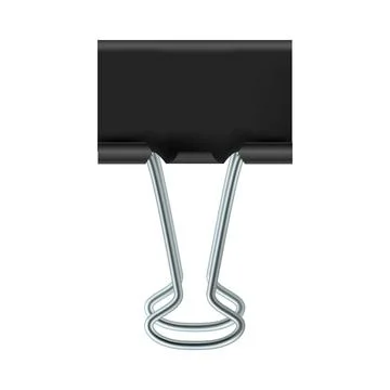 Black binder clip icon Stock Illustration