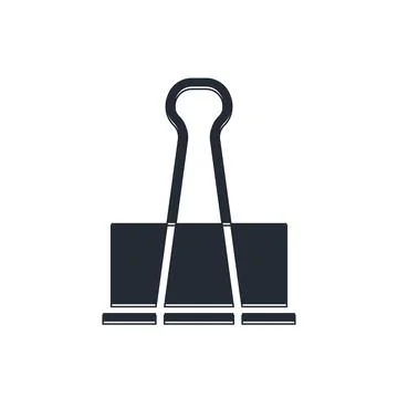 Black Binder clip icon isolated on white background. Paper clip.  Vector 스톡 일러스트