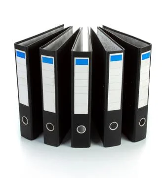 Black binder office circle Stock Photos