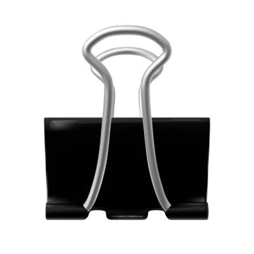 Black binder paper clip Stock Illustration