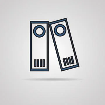 Black binders isolated on gray background 库存插图
