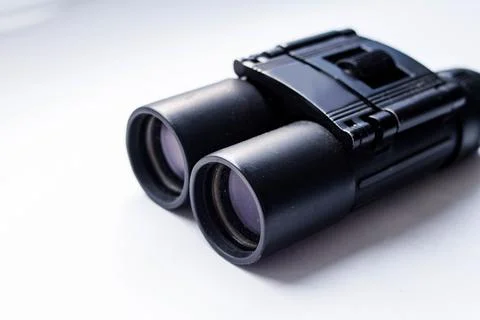 Black binoculars, close up Stock Photos