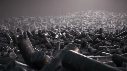 Black bio coal storage garbage recycling manufacture Stock Footage 144222386