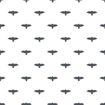 Black bird flying simple seamless pattern Stockillustratie