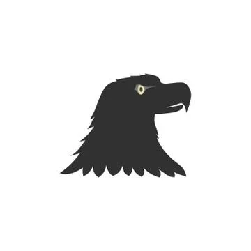 Black bird logo, black eagle head silhouette isolated on white background Stock Illustration