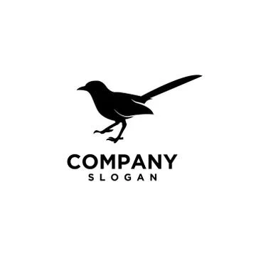 Black bird logo design template Stock Illustration
