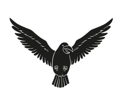 Black bird silhouette Ilustración de archivo