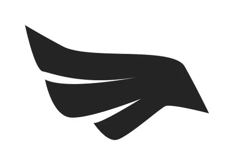 Black bird wings on white background vector Illustrazione stock