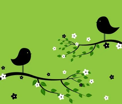 Black birds Stock Illustration