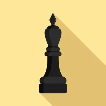 Black bishop icon, flat style Stock Illustration