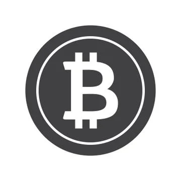 Black Bitcoin Icon Stock Illustration