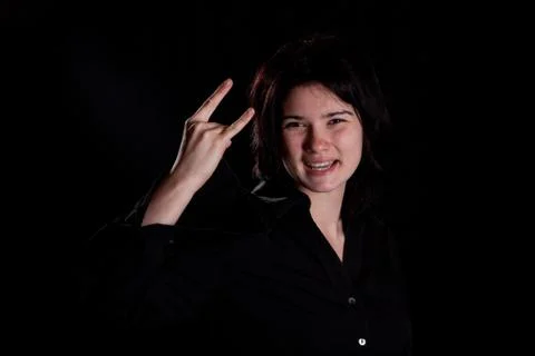 Black on black model Stock Photos