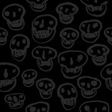 Black on Black Skulls Pattern Stock Illustration