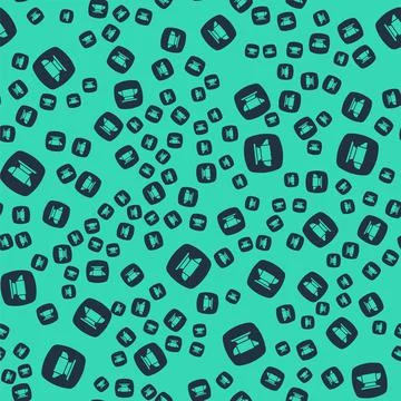 Black Blacksmith anvil tool icon isolated seamless pattern on green background Stock Illustration