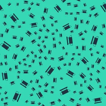 Black Blacksmith anvil tool icon isolated seamless pattern on green background Illustrazione stock