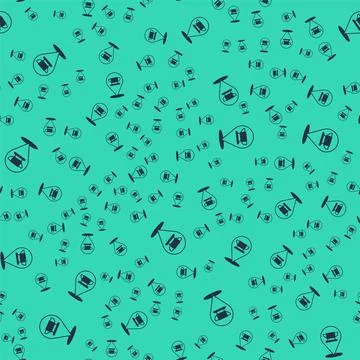 Black Blacksmith anvil tool icon isolated seamless pattern on green background Illustrazione stock