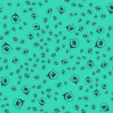 Black Blacksmith anvil tool icon isolated seamless pattern on green background Illustrazione stock