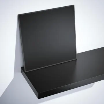 Black blank frame on shelf. 3d rendering イラスト素材