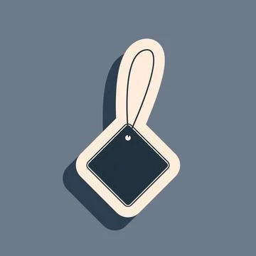 Black Blank label template price tag icon isolated on grey background. Empty Stock Illustration