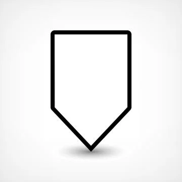 Black blank map pin flat location sign square icon Stock-Illustration