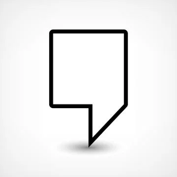 Black blank map pin flat location sign square icon Illustrazione stock