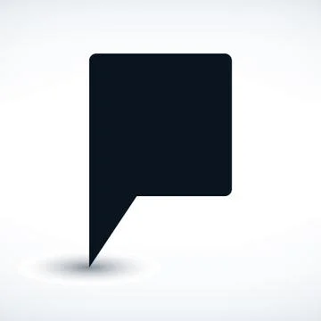 Black blank map pin flat location sign square icon Stock Illustration