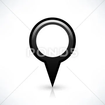 Black blank map pin sign round location icon: Graphic #67560445