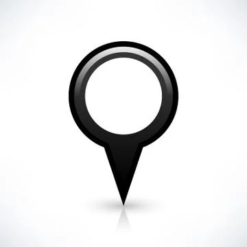 Black blank map pin sign round location icon Stock-Illustration