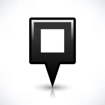 Black blank map pin sign square location icon Stock-Illustration