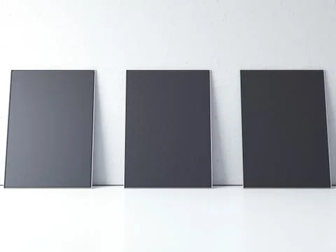 Black blank picture frames. 3d rendering Stock-Illustration