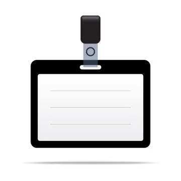 Black blank vector name tag isolated on white background 스톡 일러스트