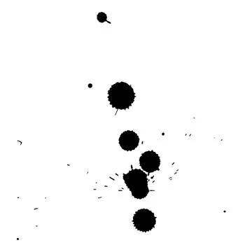Black blobs with small and large drops Ilustración de archivo