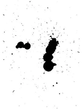 Black blobs with small and large drops Stock Illustration