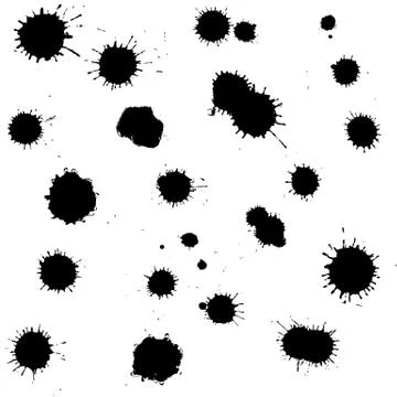 Black blobs stains set Stock Illustration